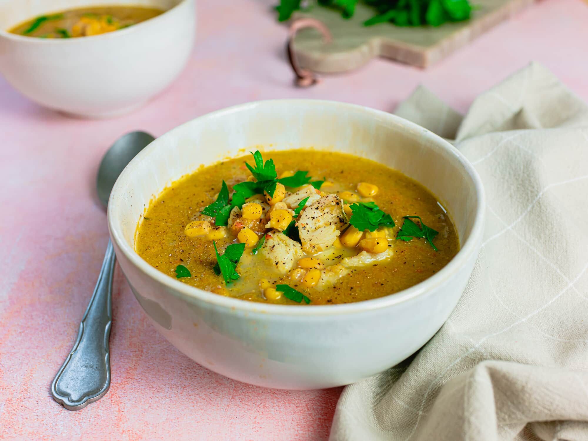 Soupe de poisson au maïs